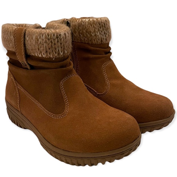 KHOMBU Laura Winter Bootie Chestnut Suede All Weather Ankle Boot - Picture 2 of 8